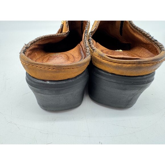 Ariat Clogs Women Leather Suede Mules Slip On Tassel Mendocino Shoes Sz 8B Brown - Picture 10 of 13